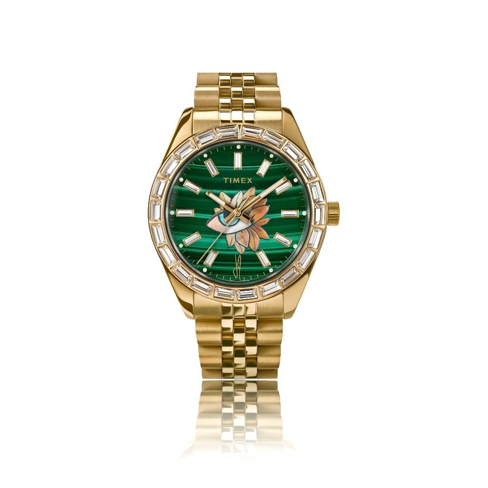 JACQUIE AICHE TIMEX MALACHITE FLOWER TRIBE EYE WATCH